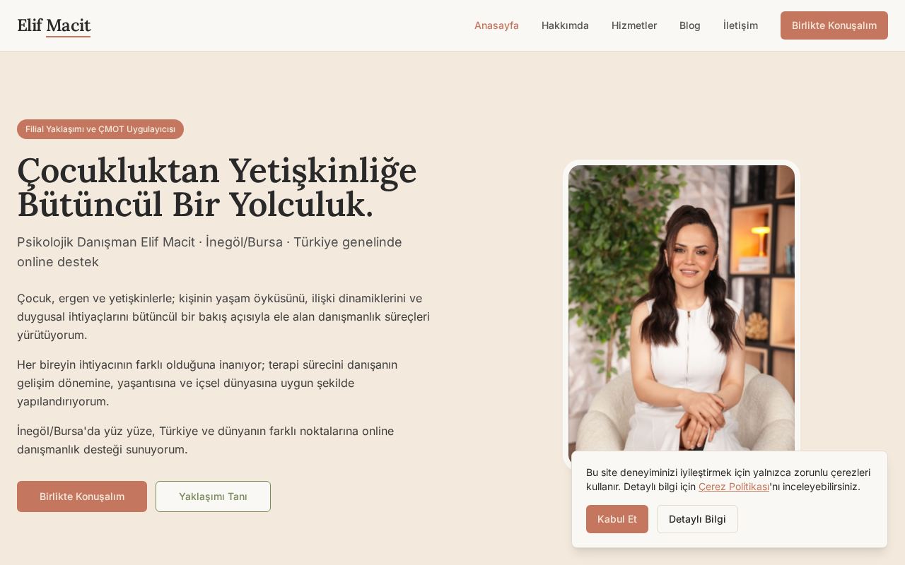 Elif Macit web sitesi ekran görüntüsü
